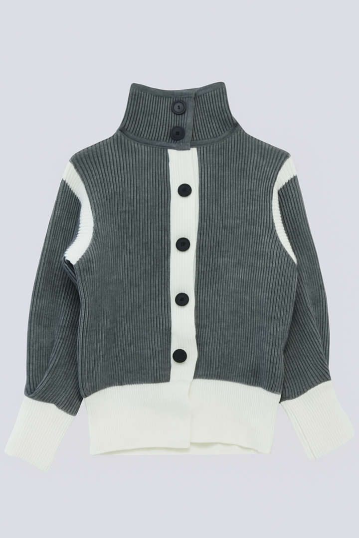 color block knit cardigan