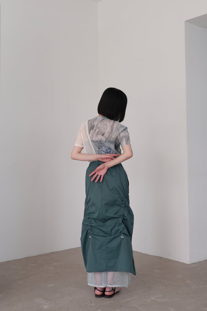 marble sheer switching tops