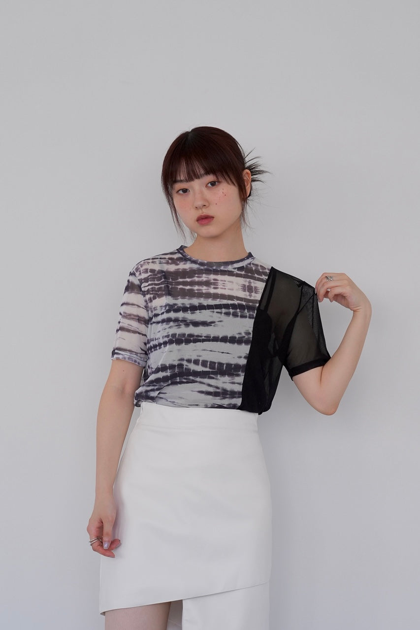 marble sheer switching tops