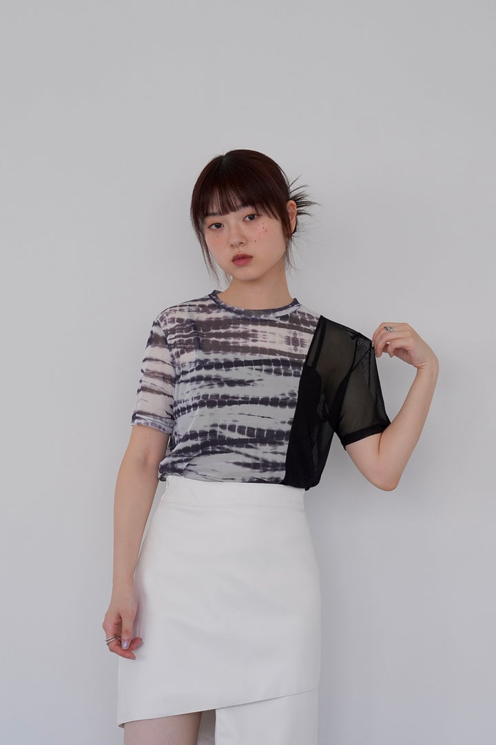 marble sheer switching tops