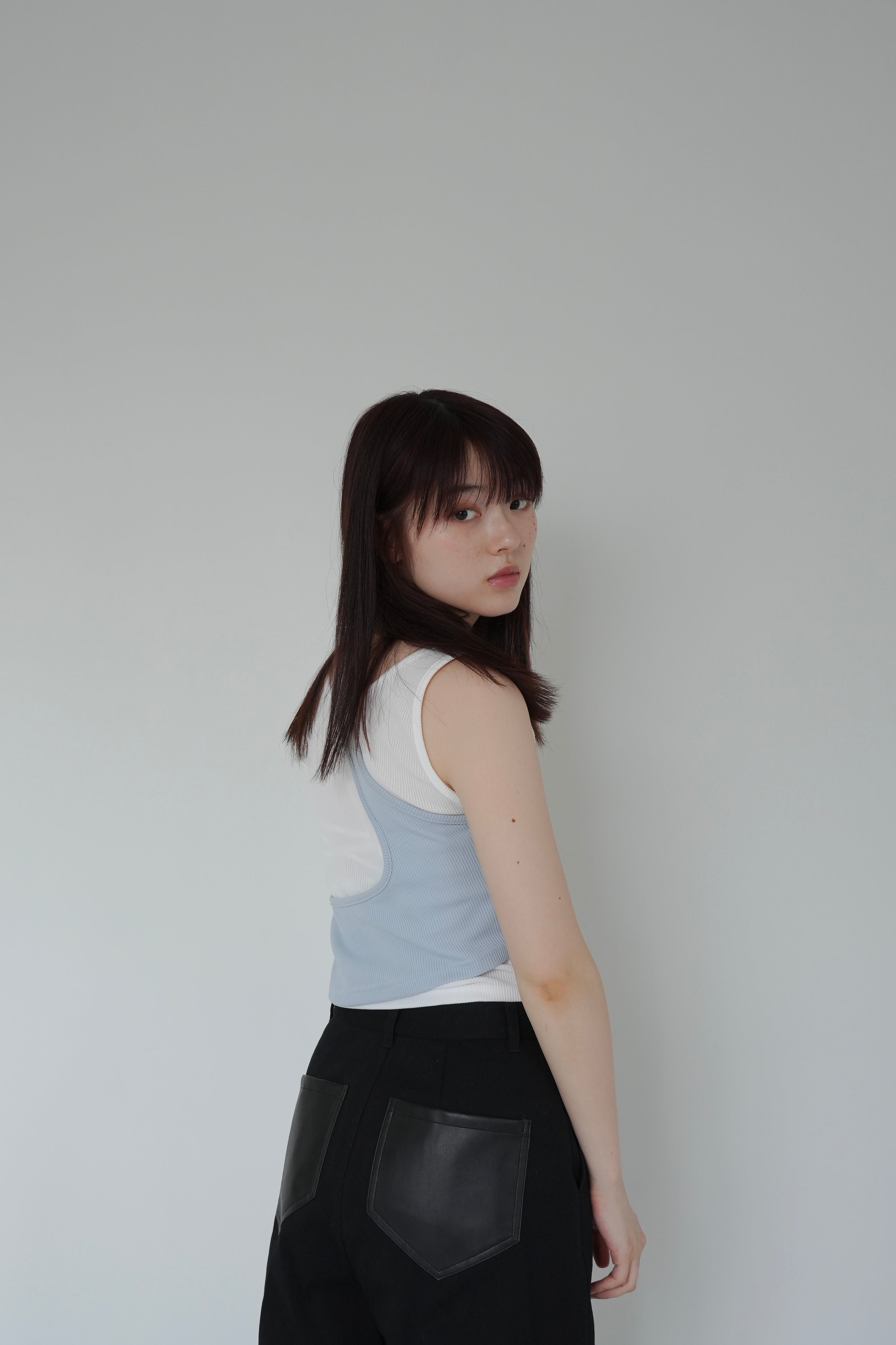 bi-color layered tank top