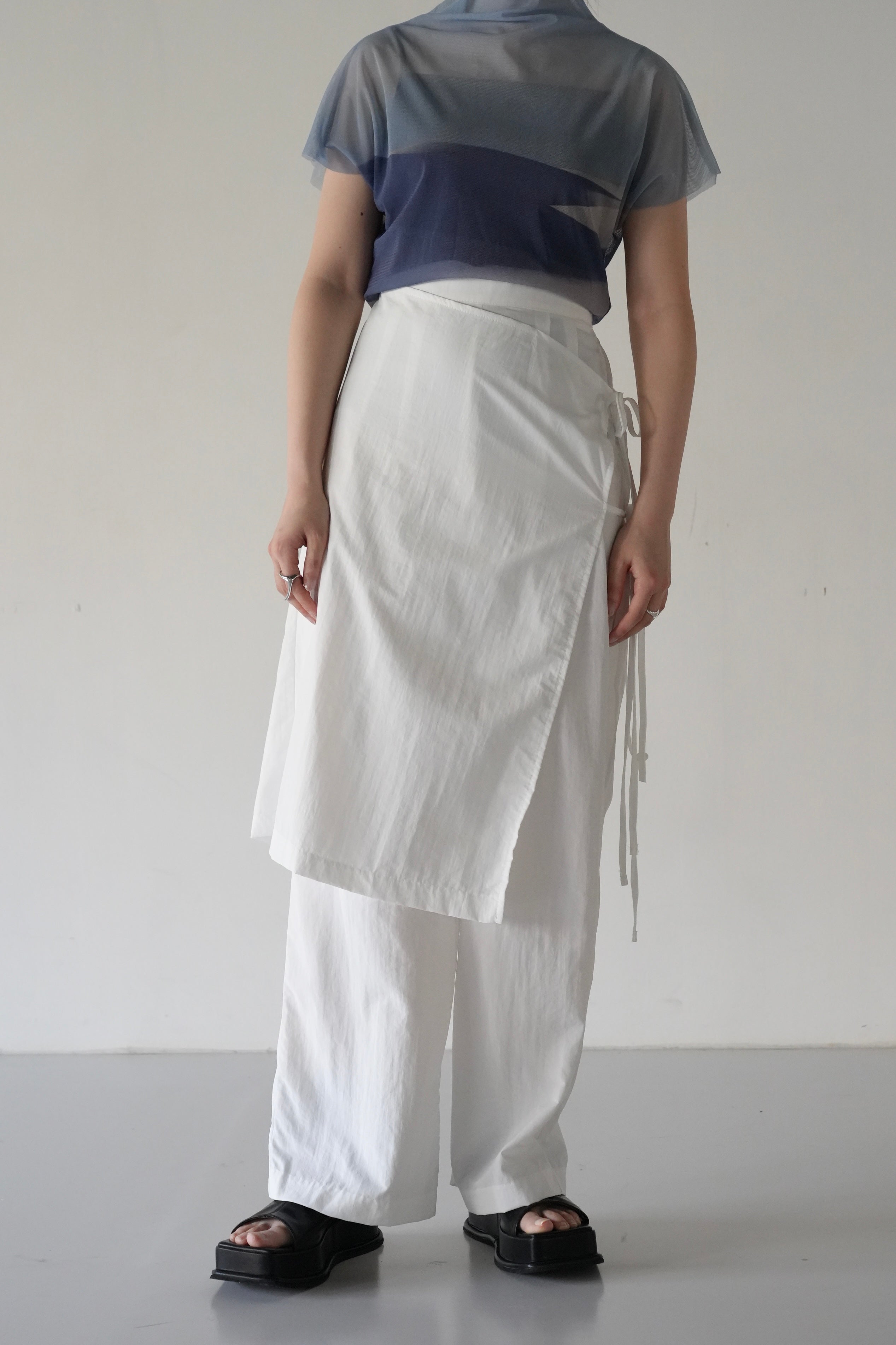 uenui LAYERED WRAP PANTS グレー