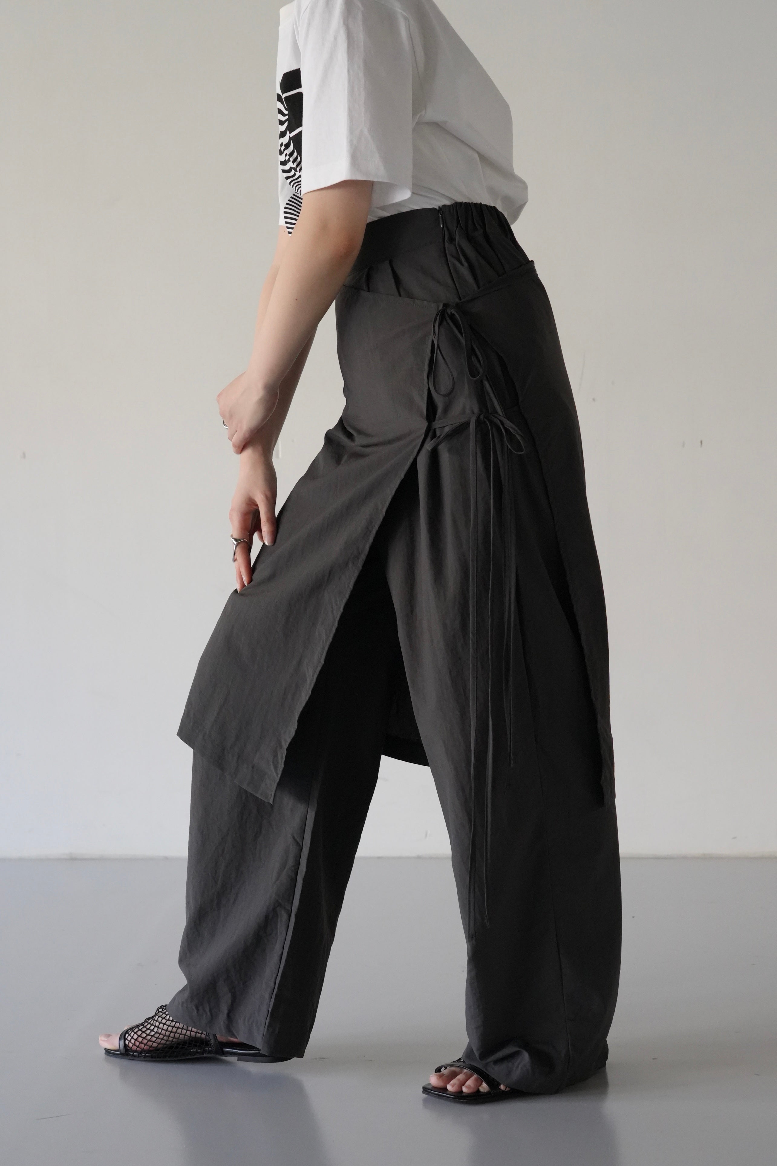 相場 eaphi belt ribbon layered wrap pants パンツ - パンツ