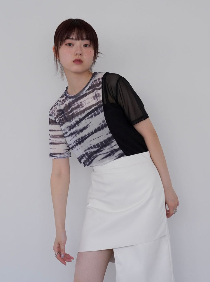 marble sheer switching tops