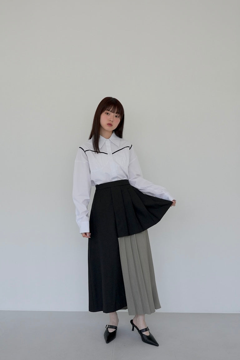 layered pleats skirt