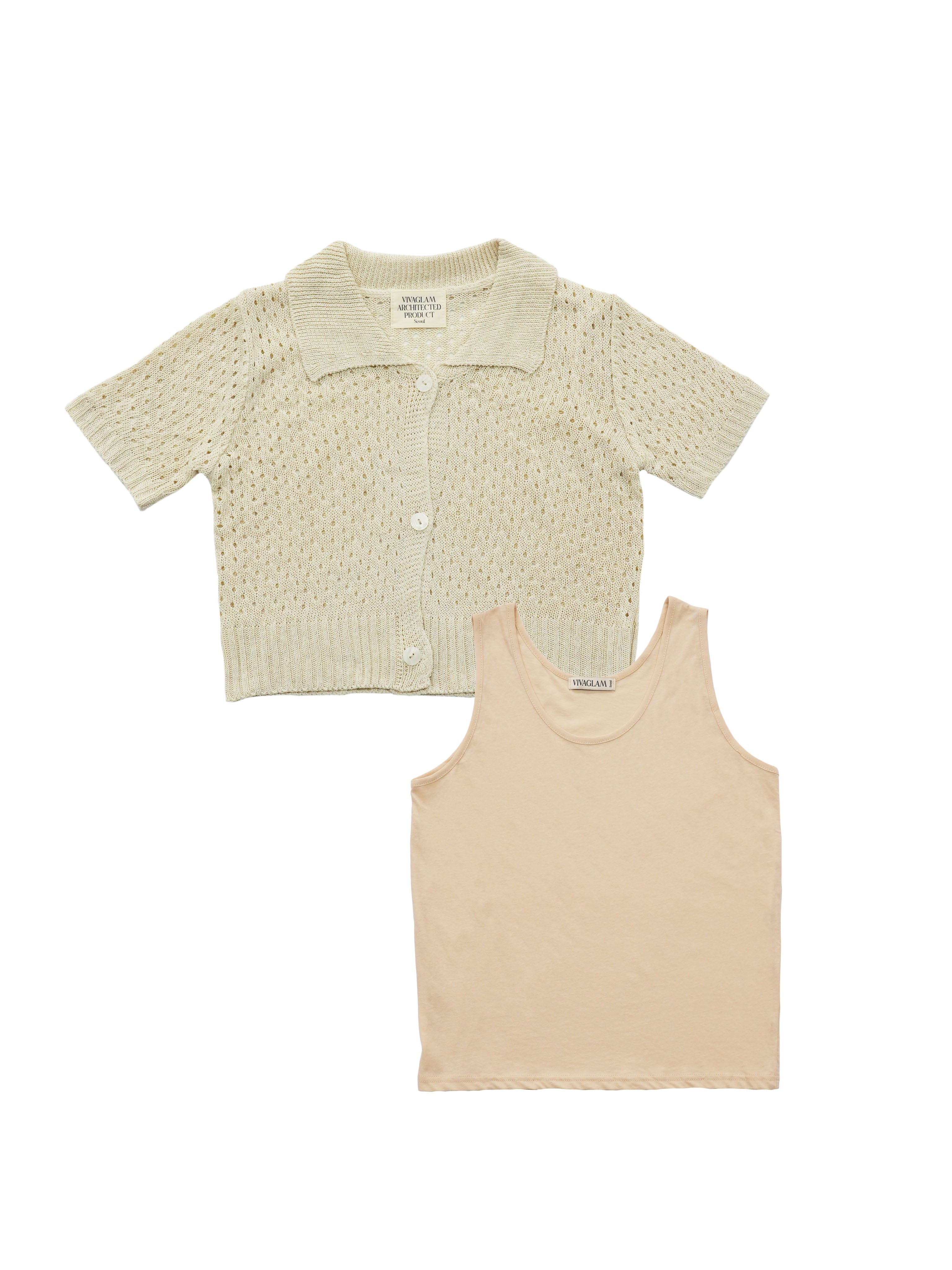 mesh knit cardigan