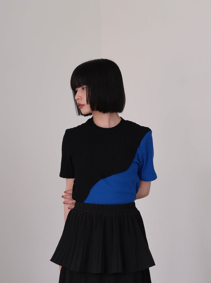 bicolor half sleeve tops