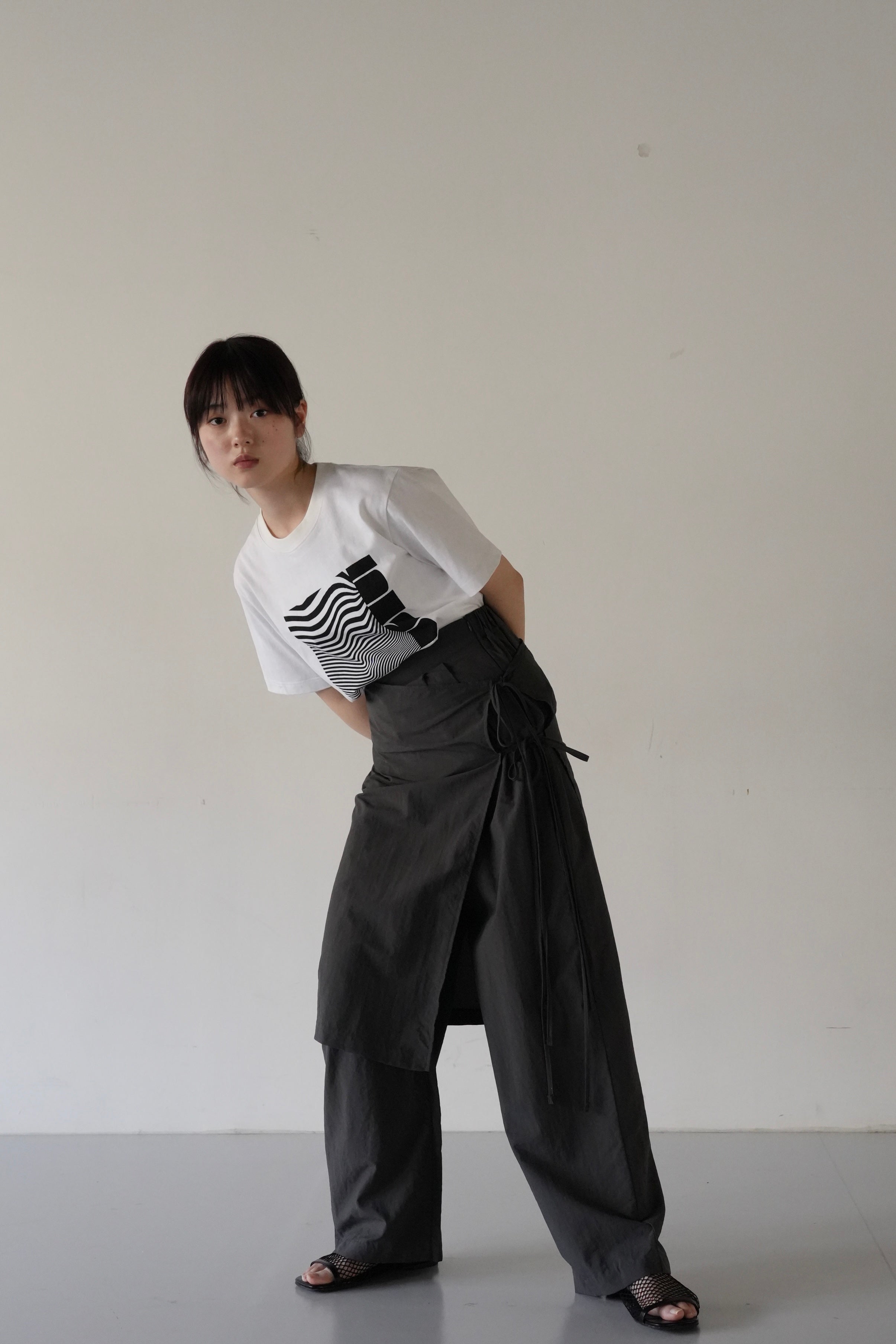 uenui LAYERED WRAP PANTS グレー