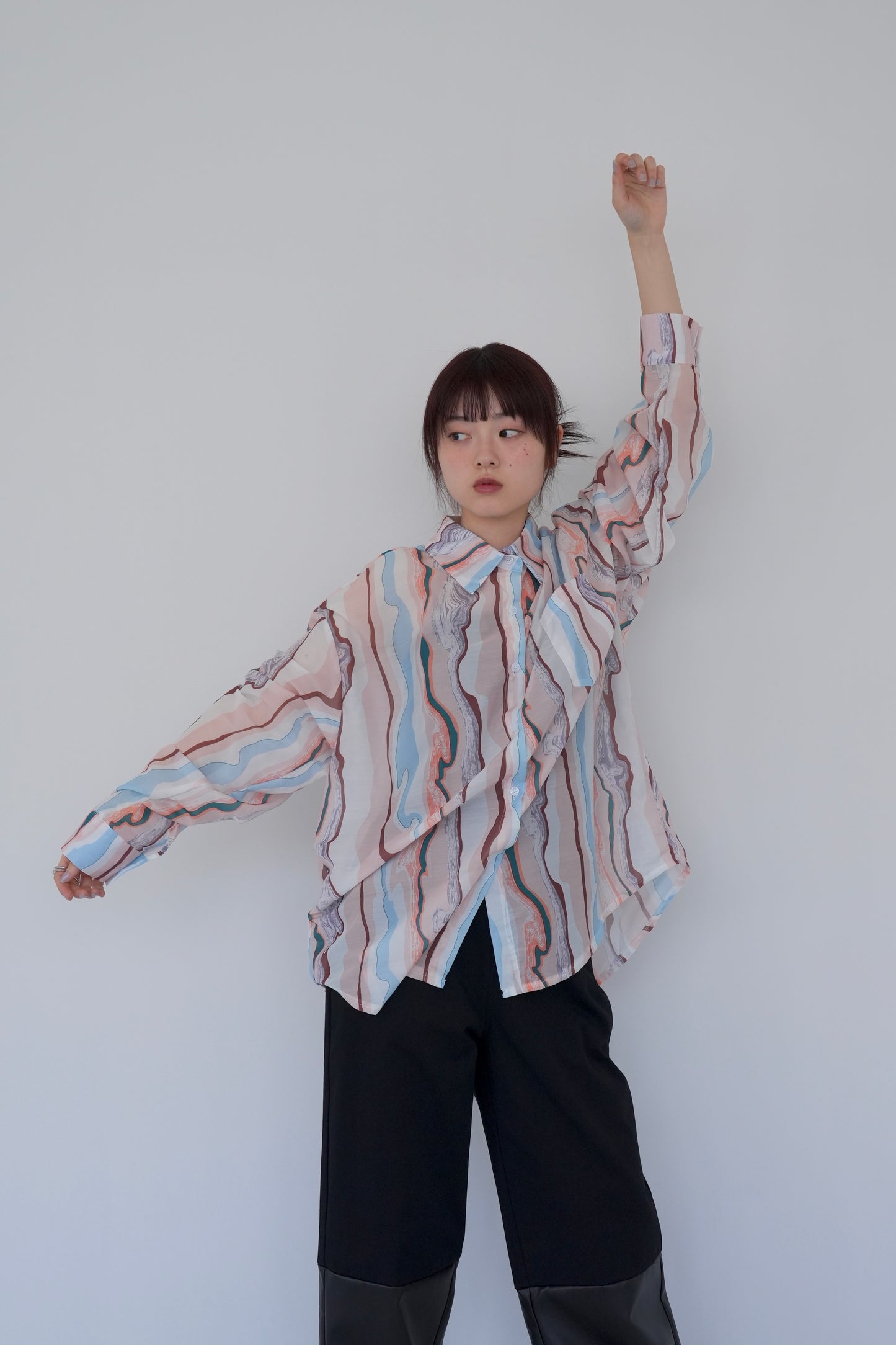 pastel marble sheer shirt