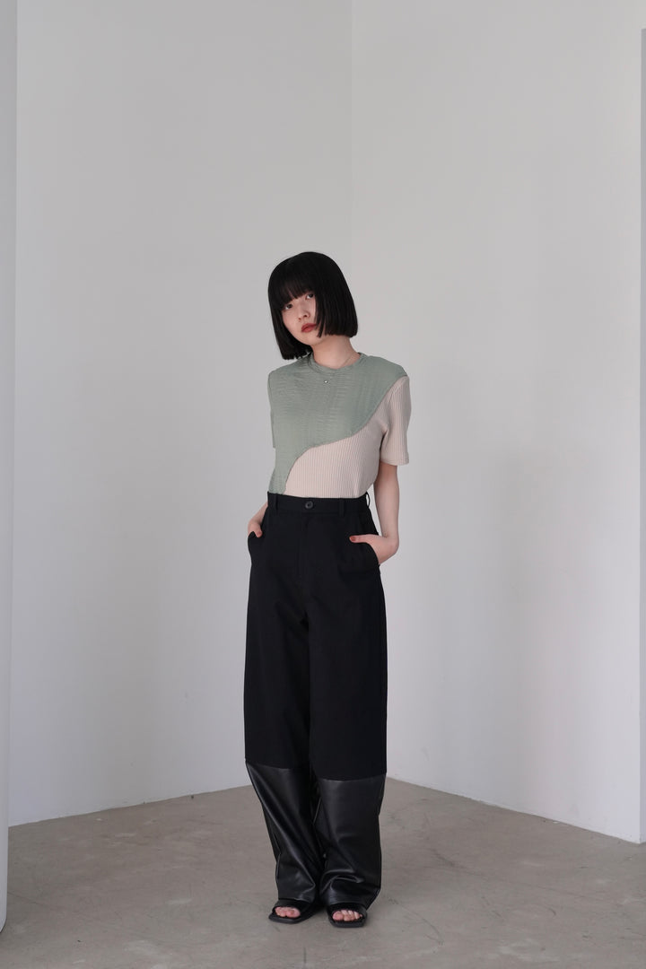bicolor half sleeve tops