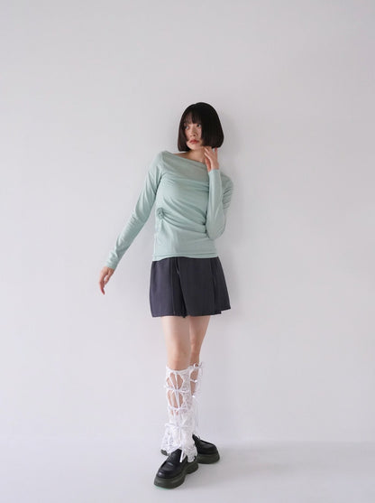 waste ribbon mini skirt