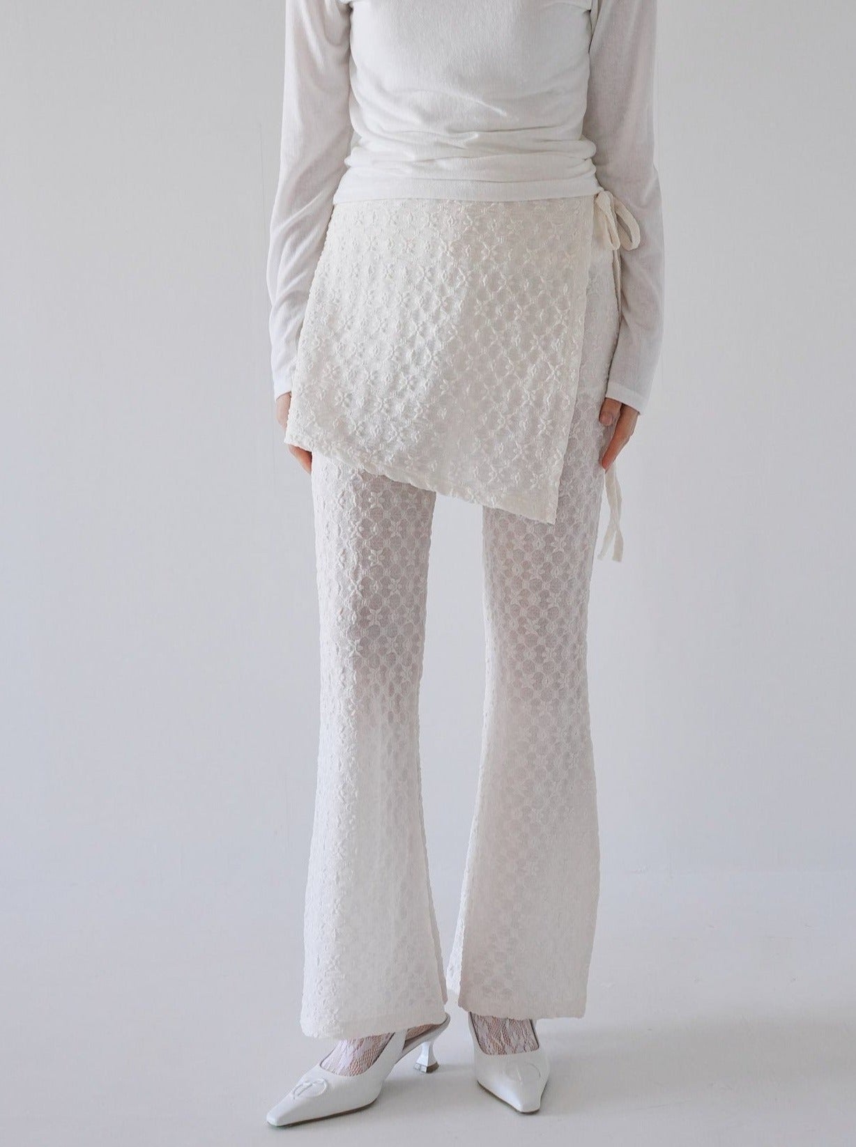 lace wrap skirt and pants