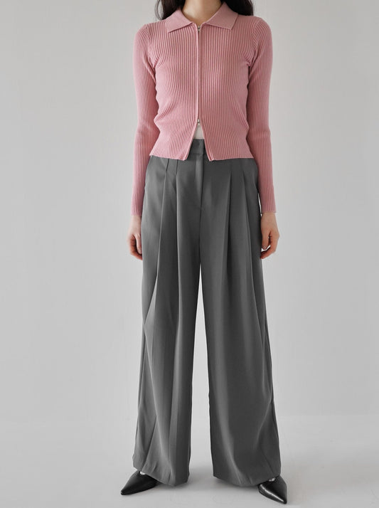 two tuck wide pants