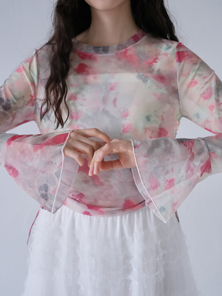 string gather sheer tops
