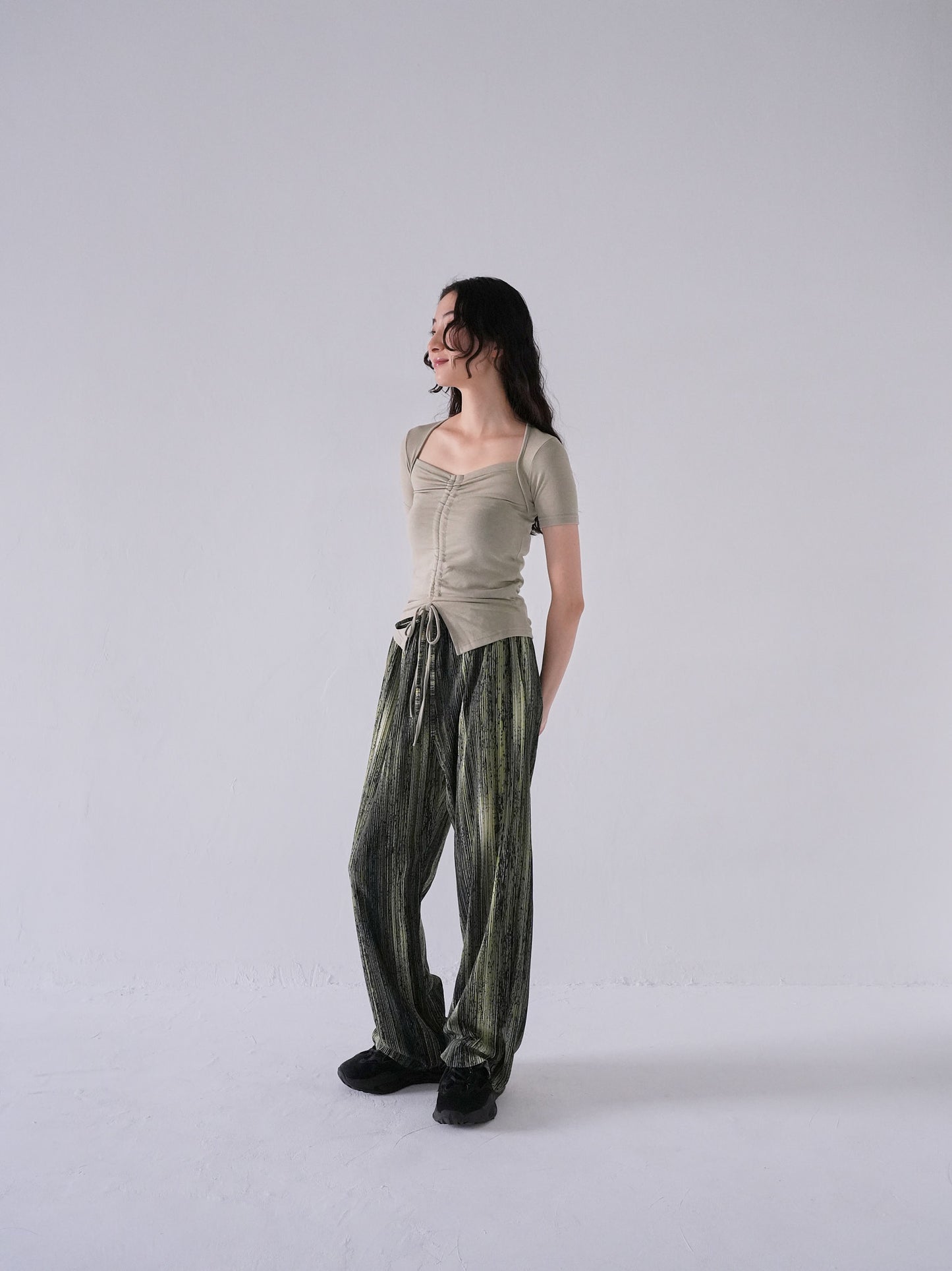 flowing ink pleats pants