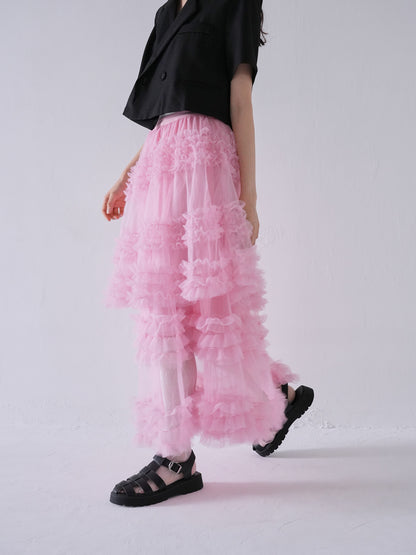 volume frill tiered skirt