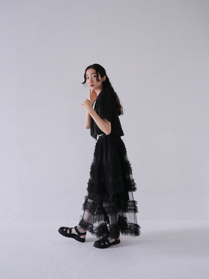 volume frill tiered skirt