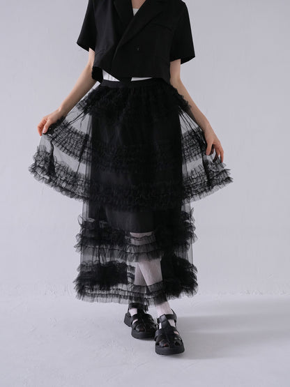 volume frill tiered skirt