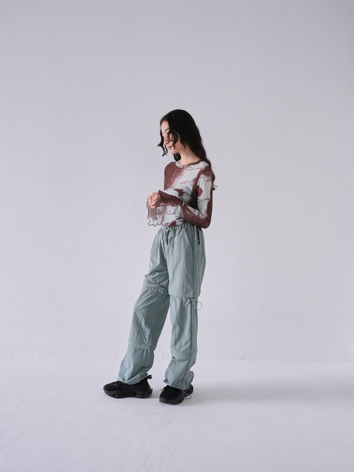 string gather sheer tops