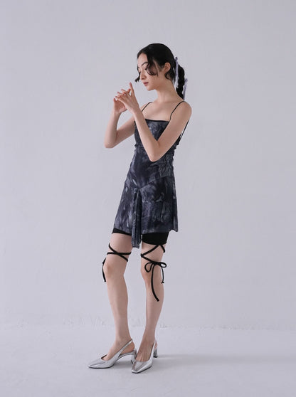 blurred ink mini dress