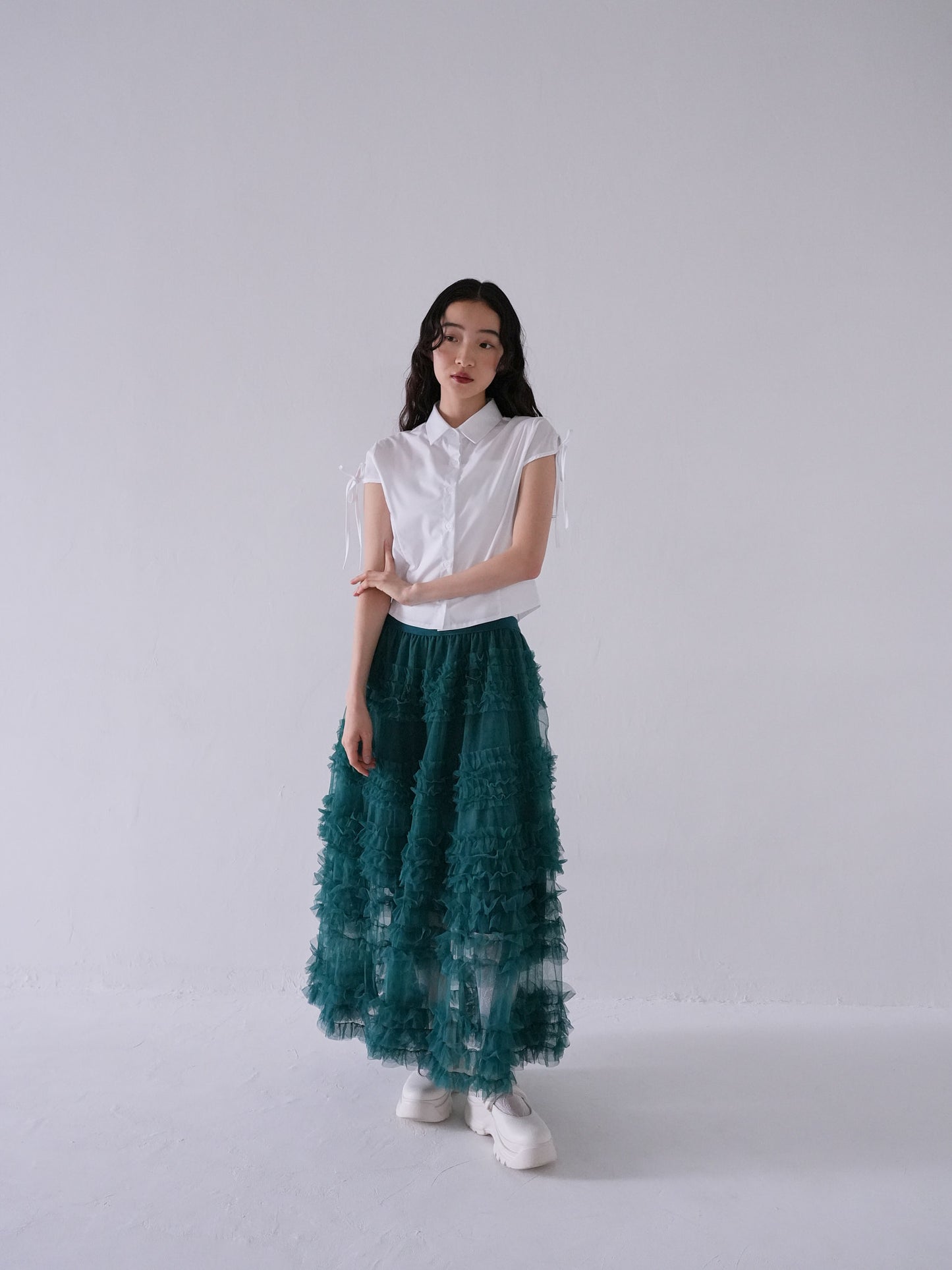 volume frill tiered skirt