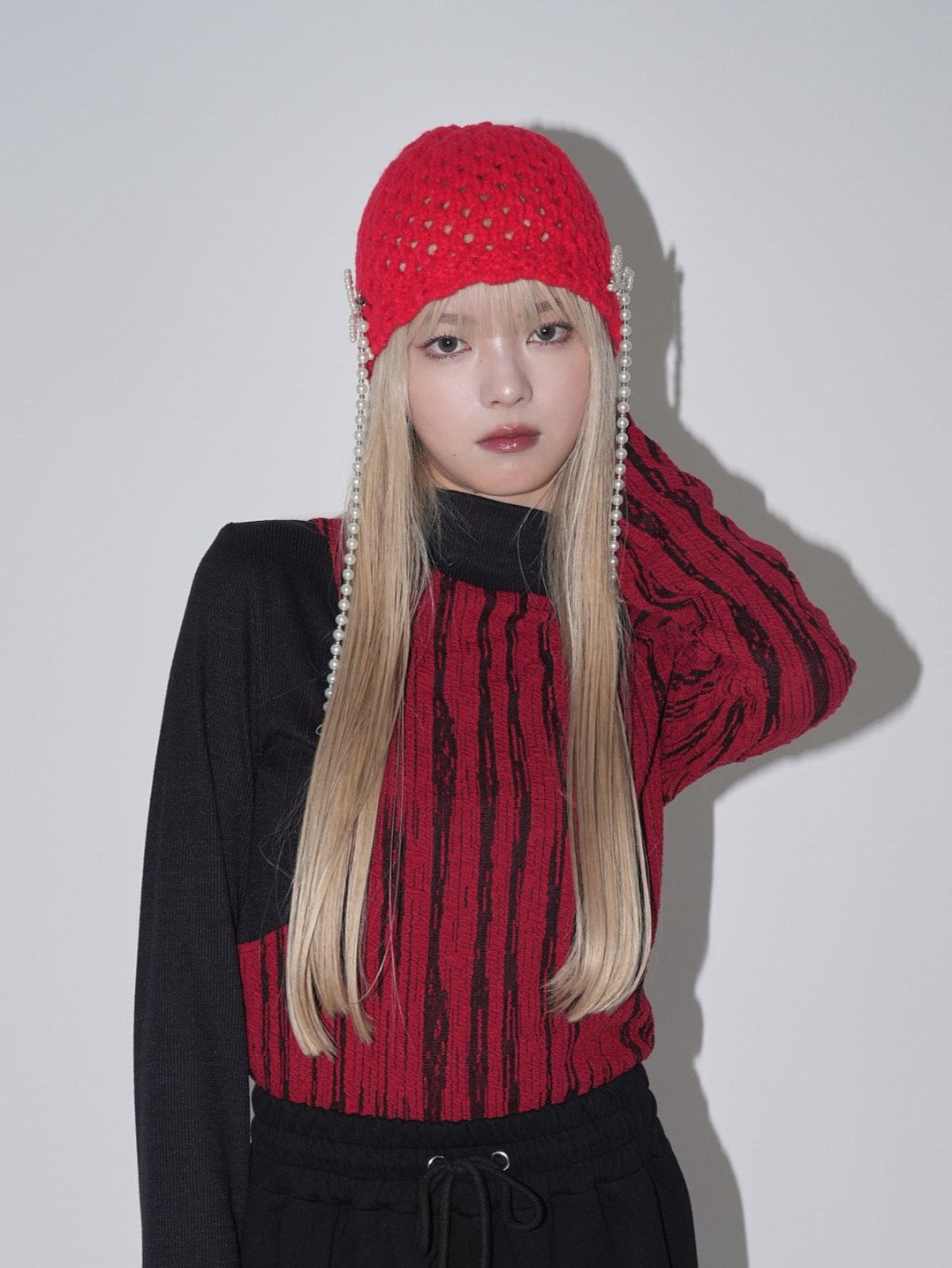 ribbon charm beanie