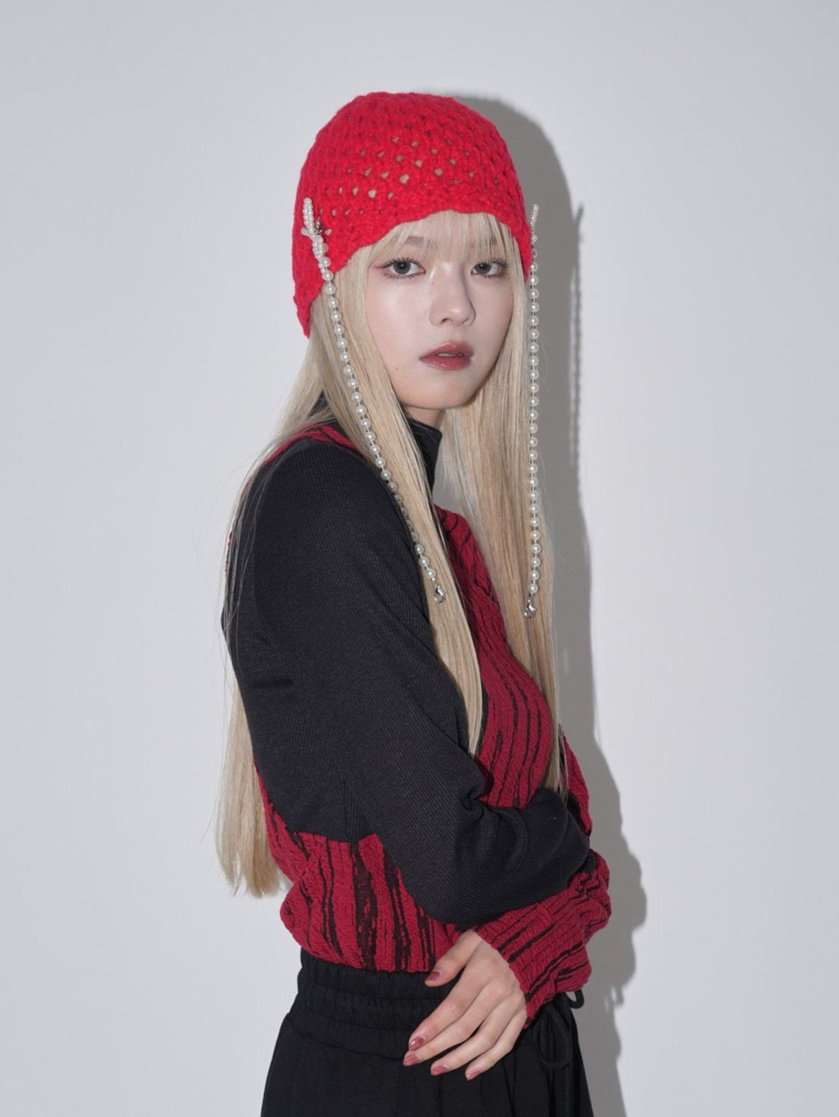 ribbon charm beanie