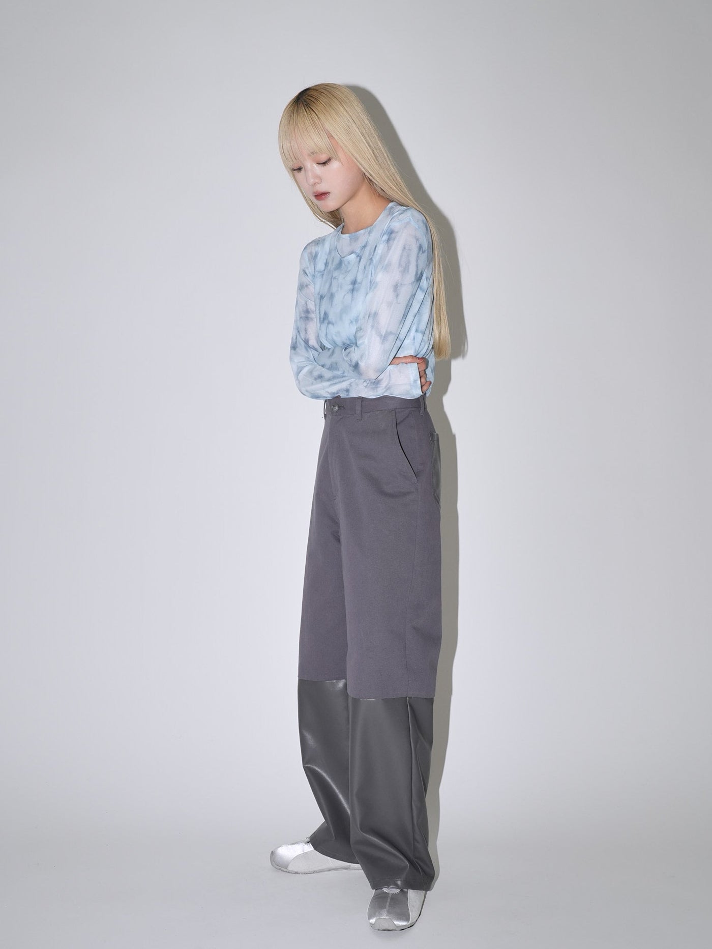 フェイクレザー ワイドパンツ 大人カジュアル レディース Uenui