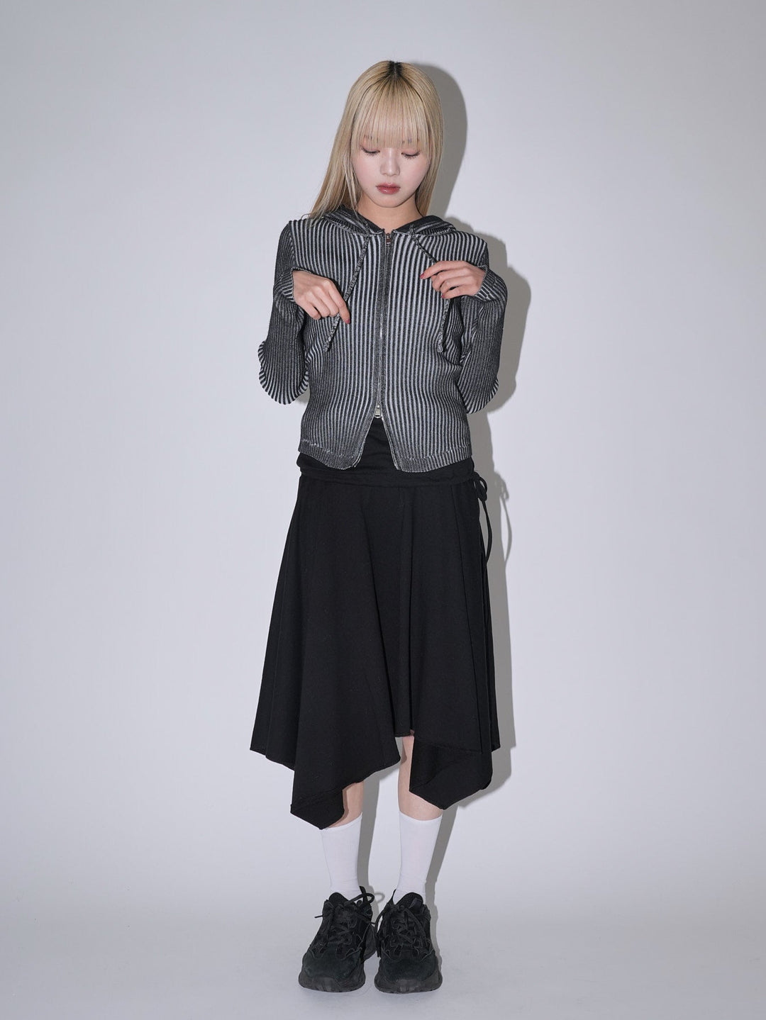 【10月6日発送予定】double zip rib knit