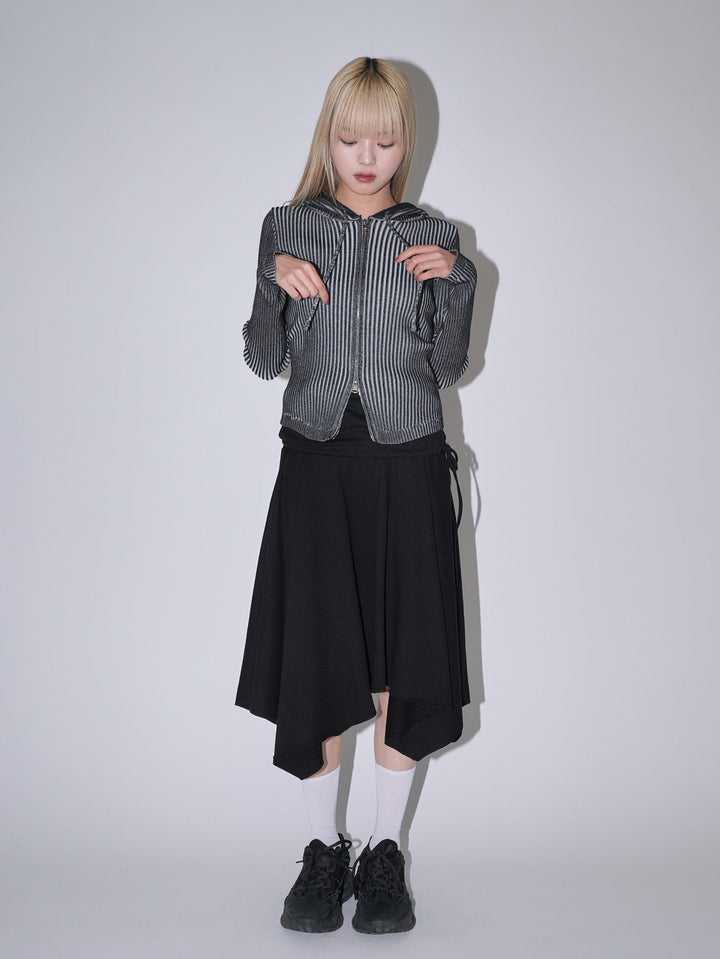 【10月6日発送予定】double zip rib knit