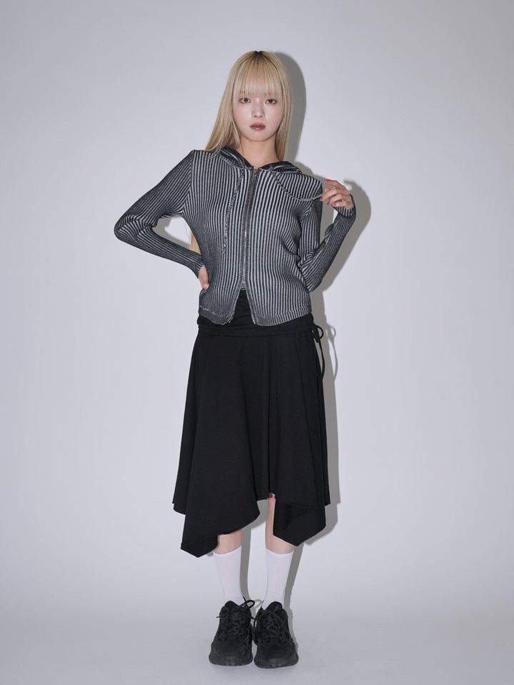 【10月6日発送予定】double zip rib knit