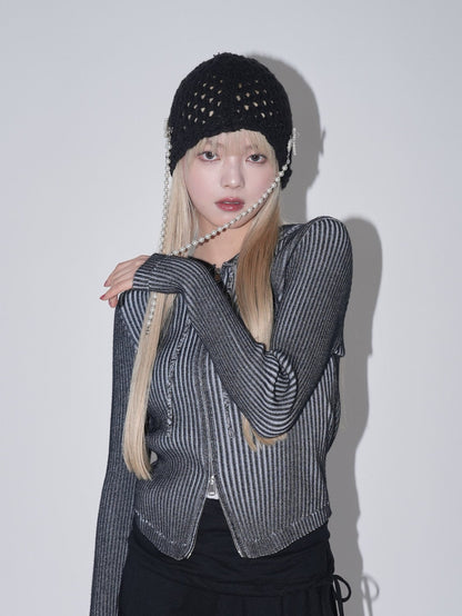 ribbon charm beanie