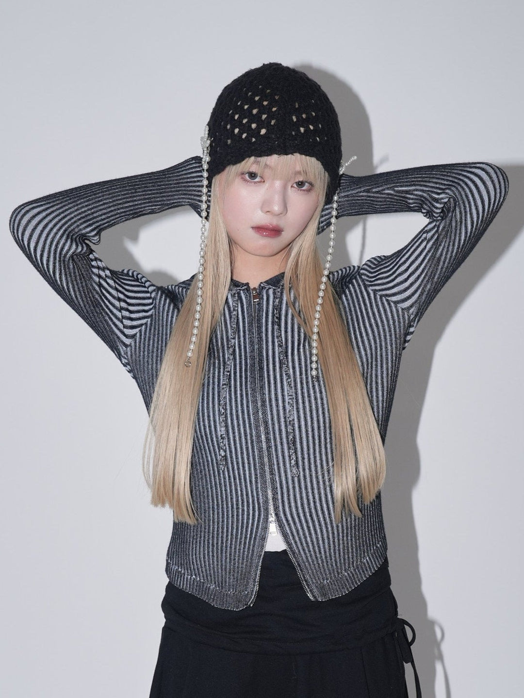 【10月6日発送予定】double zip rib knit