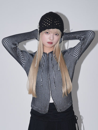 ribbon charm beanie