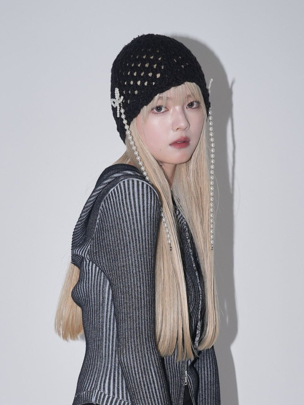 ribbon charm beanie