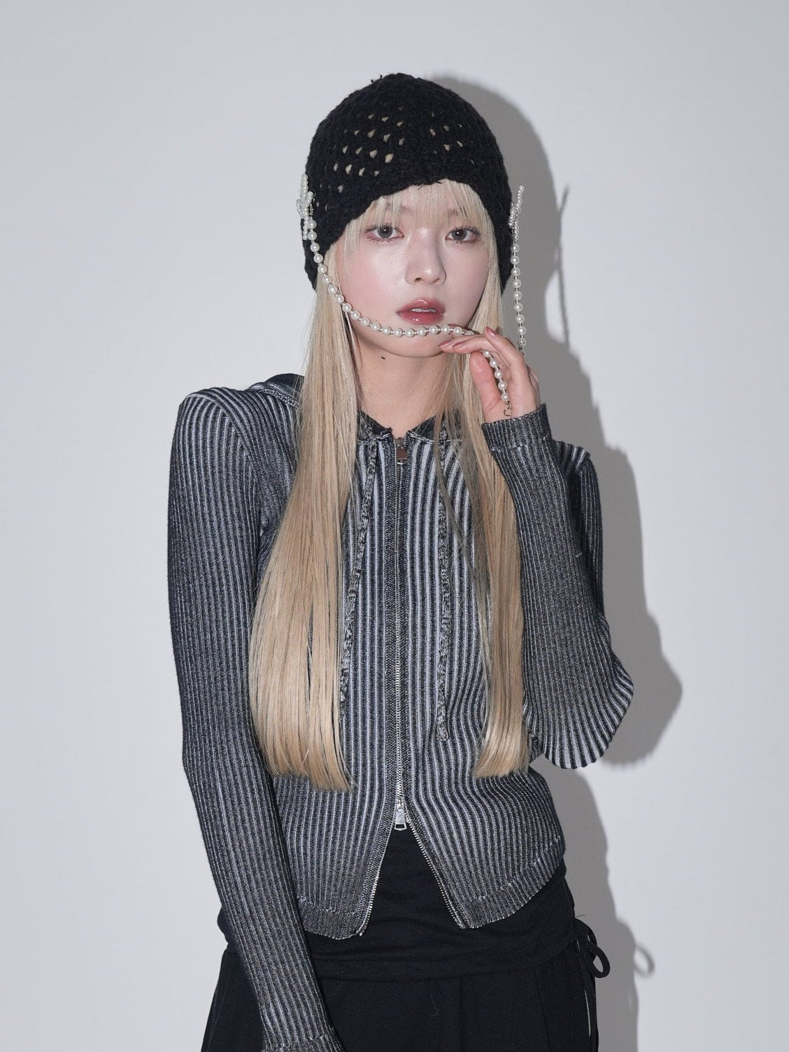 ribbon charm beanie