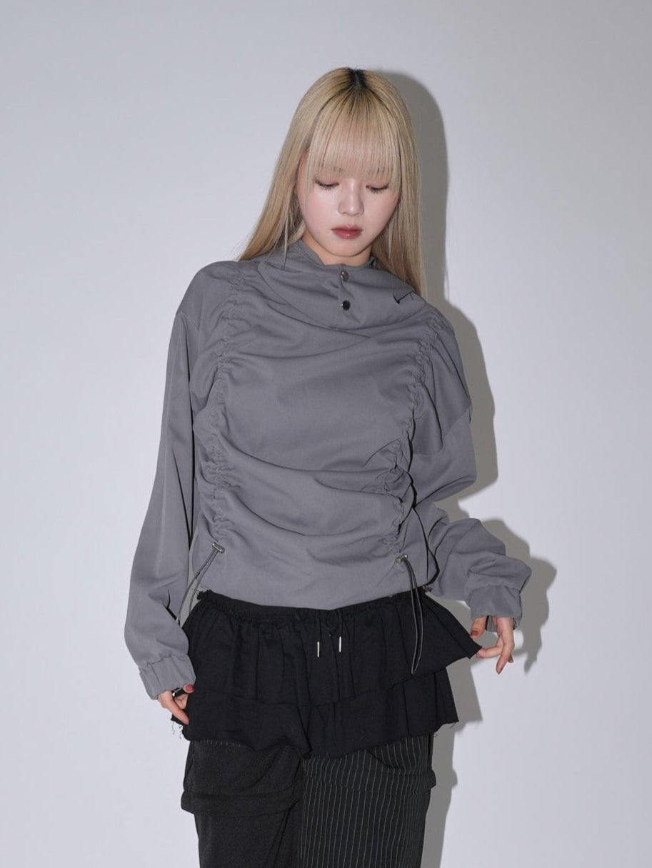 【9月10日発送予定】drawstring gather hoodie