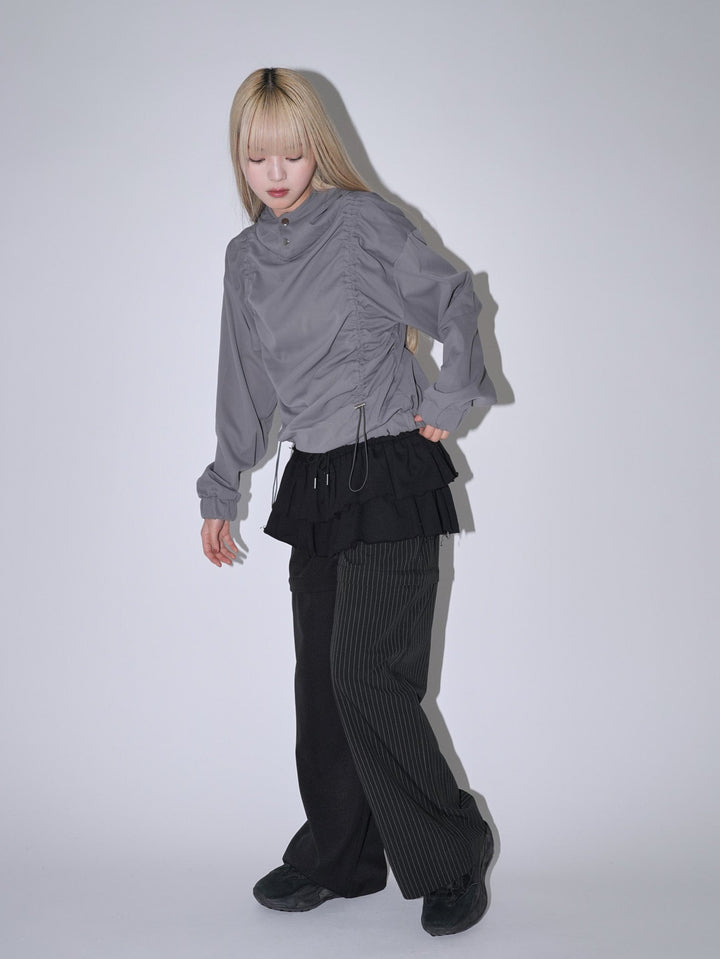 【9月10日発送予定】drawstring gather hoodie
