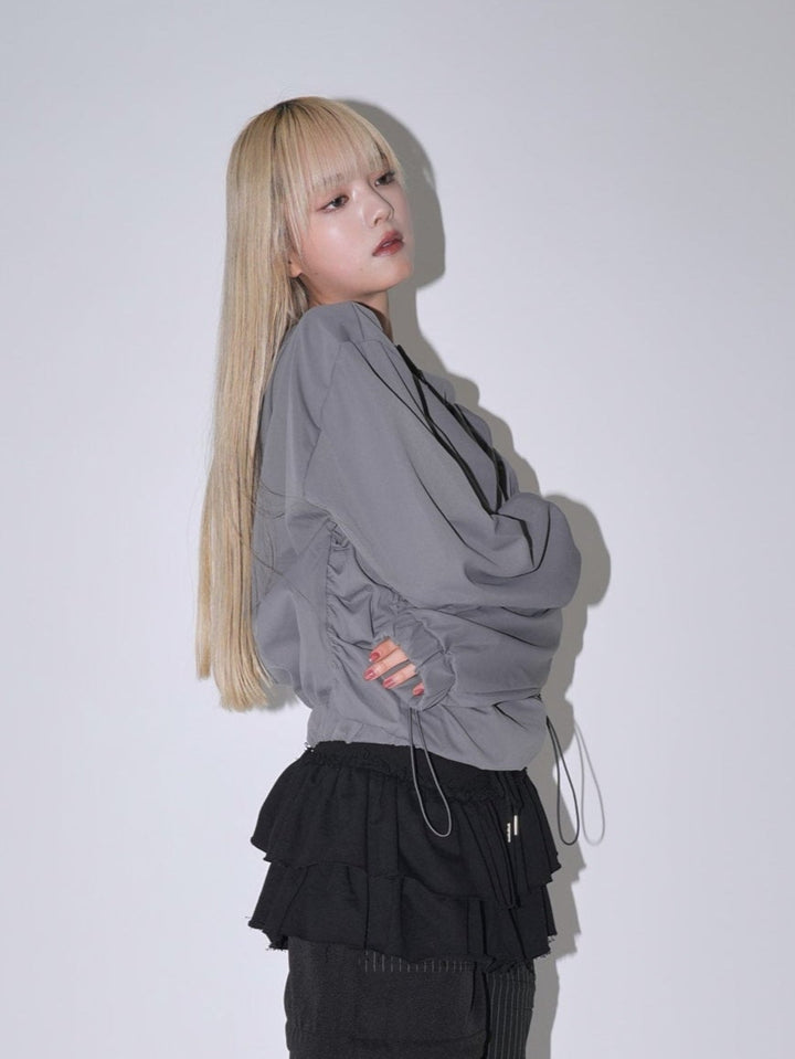 【9月10日発送予定】drawstring gather hoodie