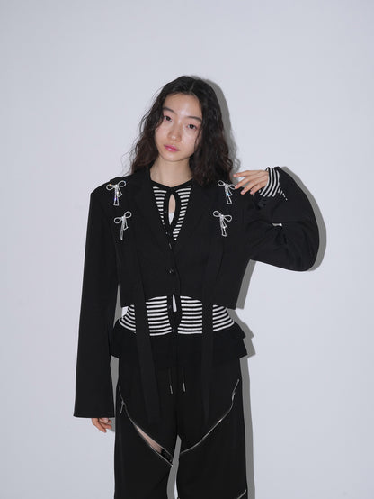 removable ribbon short jacket