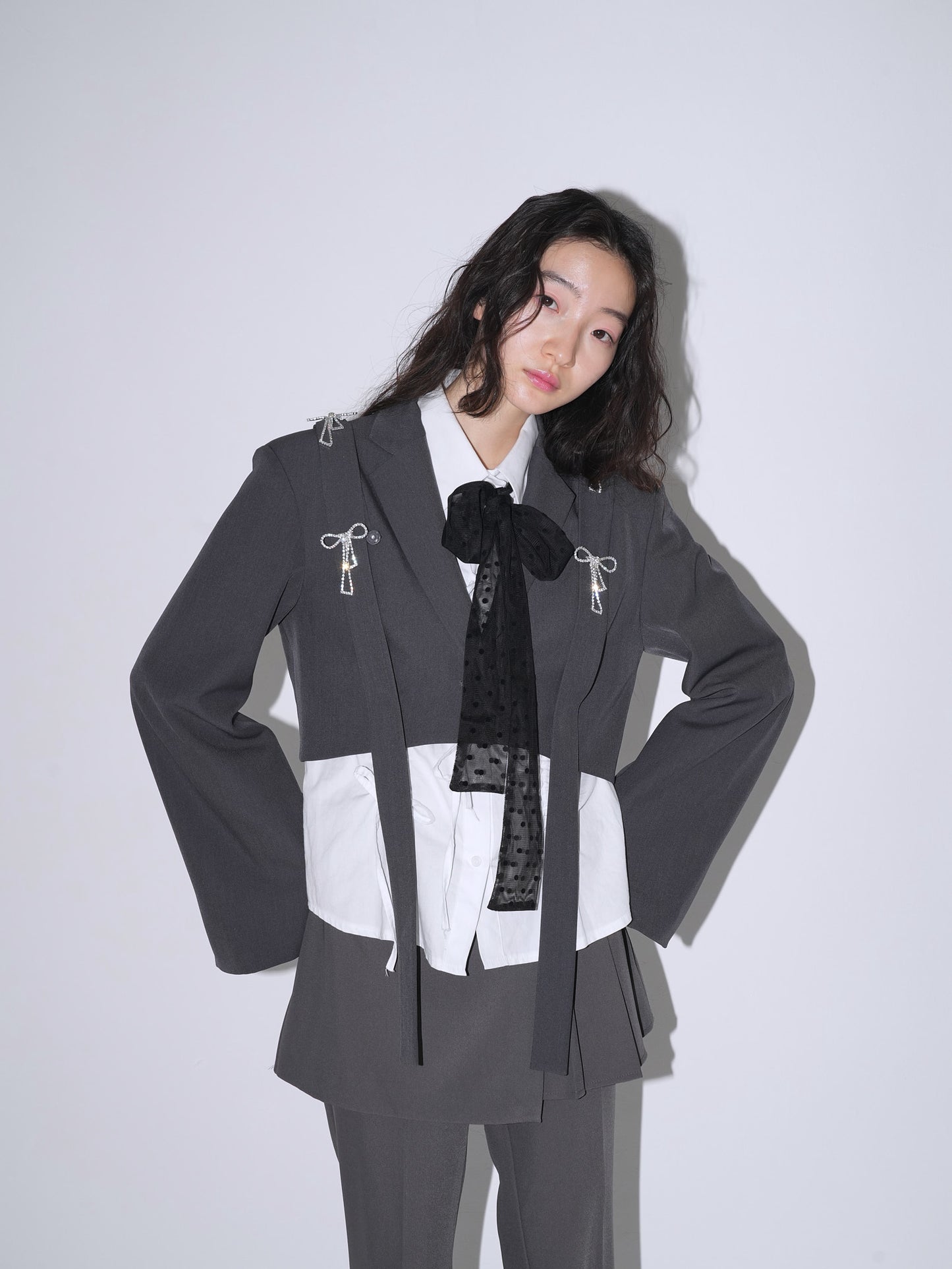 removable ribbon short jacket