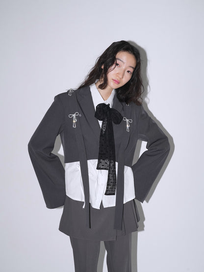 removable ribbon short jacket