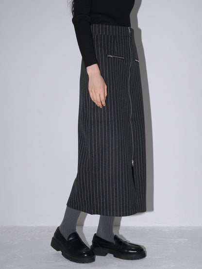 double zip stripe skirt