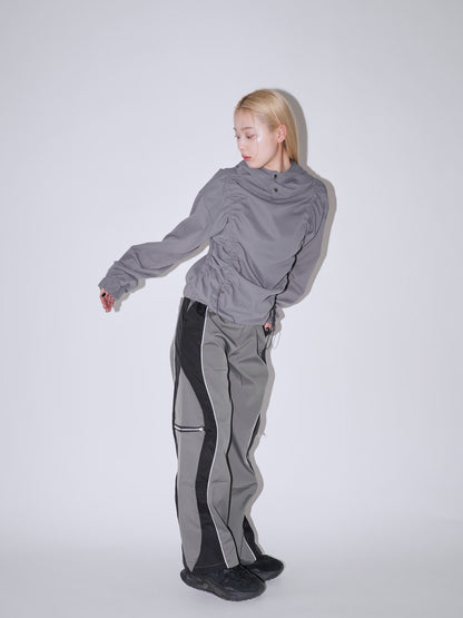 side zip wave line pants