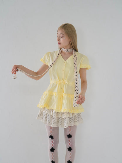 hem frill blouse