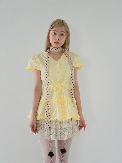 hem frill blouse