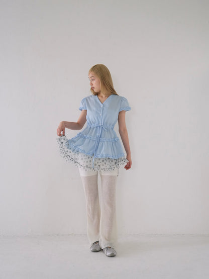 hem frill blouse