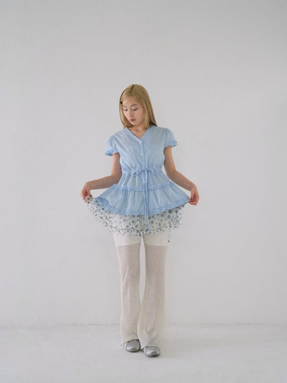 hem frill blouse