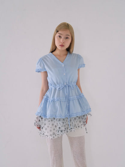 hem frill blouse