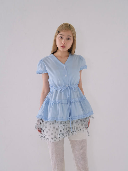 hem frill blouse